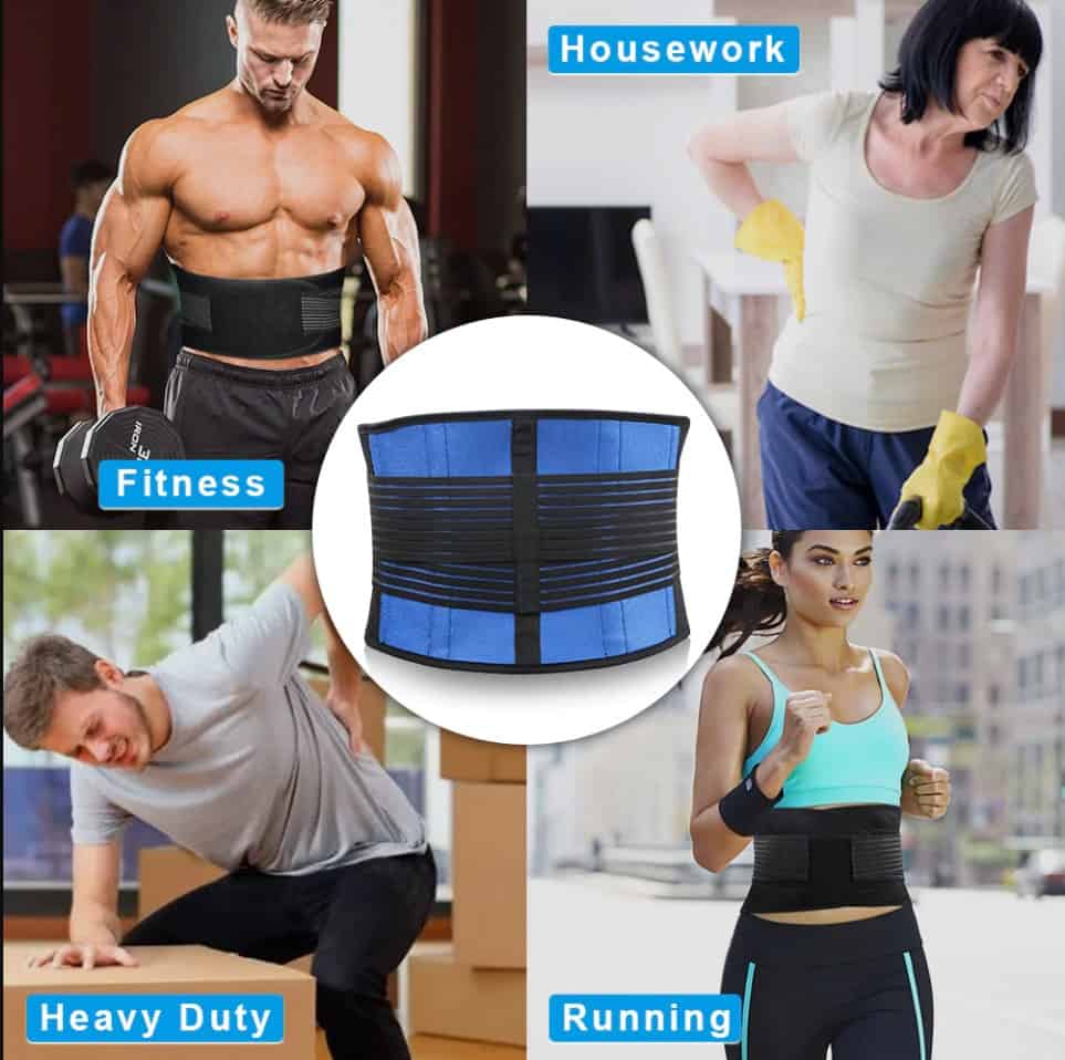 Mens lower back outlet support belt