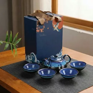 5pcs Ceramic Tea Pot and Cup Set